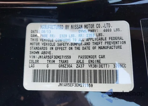 2014 Nissan Gt-R Premium z USA, uszkodzony, nr VIN JN1AR5EF3EM271559